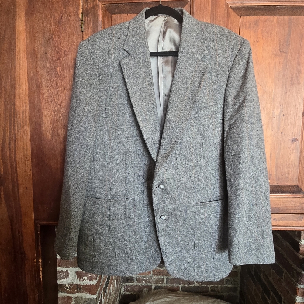 100% Wool Oakton Ltd. Blazer - 42R - Grey with Colorful Rainbow Threads